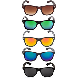 Adam Jones Combo of 5  UV Protected WayfarerMulticolor Sunglasses for Men