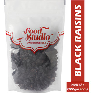 Food Studio Premium Quality Afghan Black Raisins Pack of 7 (200gm each)