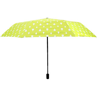 Home Story Designer UV Coated 3-Fold Travel Color Changing Umbrella, 110 cm Lime Green Color