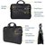 Home Story Premium Leatherette Everyday Office Laptop Bag 15.6, Adjustable Strap and 5 Compartments, Metal Black Color