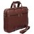 Home Story Premium Leatherette Executive Laptop Briefcase Bag 15.6, Adjustable Strap and 7 Compartments, Cinnamon TAN Brown Color