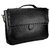 Home Story Stylish Leatherette Everyday Office Laptop Bag 15.6, Adjustable Strap and 5 Compartments, Metal Black Color