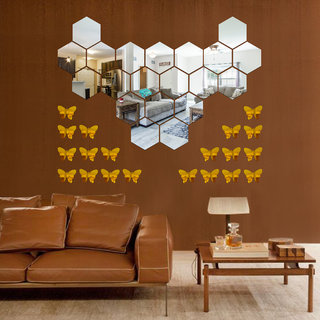 Gold & Silver Acrylic Mirror Wall Sticker, Packaging Type: Packet at Rs  300/piece in Delhi
