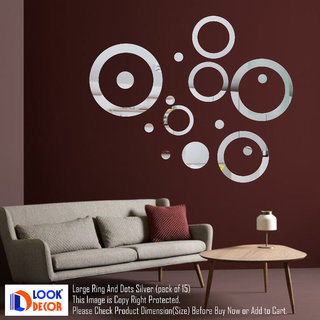 Buy Look Decor 15 Large Ring And Dots Silver Pack Of 15 3d