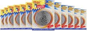 Mazic Standard Pack Stainless Steel Scrubber Pack of 12Pcs