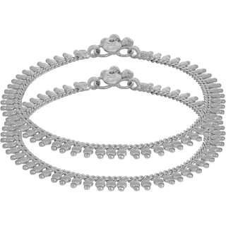 Traditional bridal payal design on sale in silver with price