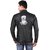 Leather Retail Black Designer Digital Printed Faux Leather Jacket For Mans