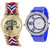 Neutron Contemporary Collegian Elephant And Butterfly Analogue Multi Color And Blue Color Girls And Women Watch - G158-G107 (Combo Of  2 )
