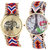 Neutron Modish Chronograph Elephant And Paris Eiffel Tower Analogue Multi Color Color Girls And Women Watch - G158-G151 (Combo Of  2 )