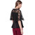 Texco Women Black Peplum Embroidered Lace Party Top