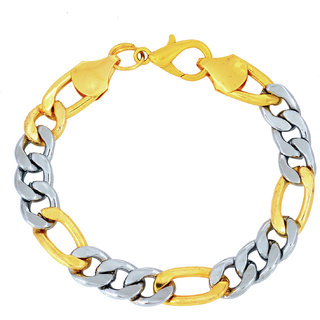                       MissMister Gold and Silver Plated High Gloss Interlinked Bracelet for Women                                              
