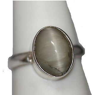                       natural cat's eye 5.25 ratti silver ring 100 original stone for unisex by CEYLONMINE                                              