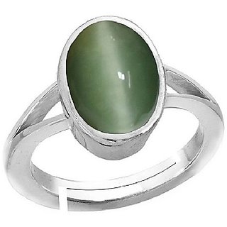                       5.25 ratti cat's eye ring natural  original lehsunia stone silver plated ring for unisex by CEYLONMINE                                              