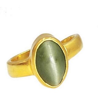                       5.25 ratti cat's eye ring natural  original lehsunia stone gold plated ring for unisex by CEYLONMINE                                              
