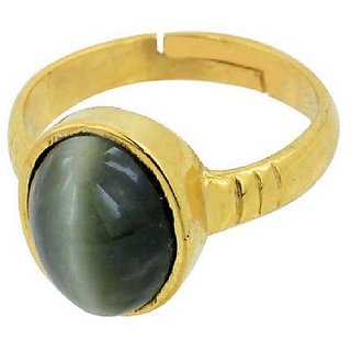                       5.25 ratti cat's eye ring natural  original lehsunia stone gold plated ring for unisex by CEYLONMINE                                              