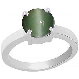                       6.5 Carat cat's eye ring natural  original lehsunia stone silver plated ring for unisex by CEYLONMINE                                              