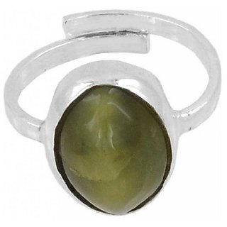                       6.25 ratti cat's eye ring natural  original lehsunia stone silver plated ring for unisex by CEYLONMINE                                              