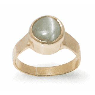                       5.75 Carat ratti cat's eye ring natural  original lehsunia stone gold  plated ring for unisex by CEYLONMINE                                              