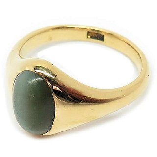                       Cat's eye 6.25 Ratti gemstone ring IGL Cat's eye/Lehsunia Gold plated ring For Unisex BY CEYLONMINE                                              