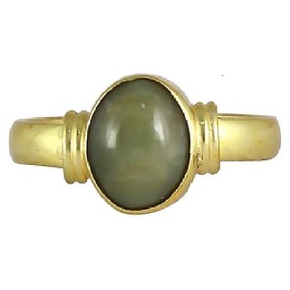                       IGL Cat's eye Natural Stone Ring Precious  Effective Gemstone 6.5 carat Lehsunia gemstone ring By CEYLONMINE                                              