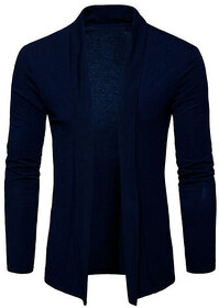 PAUSE Blue Solid Lapel Collar Slim Fit Full Sleeve Men's Cardigan