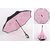 Home Story Innovative Double Layer UV Coated Inverted Reversible Large Black Umbrella, 125 cm Pink Color