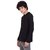PAUSE Black Solid Round Neck Slim Fit Full Sleeve Men's T-Shirt
