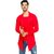 Pause Red Solid Cotton Shrug for Men