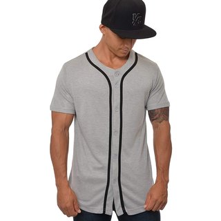 Pause Silver Solid V Neck Slim Fit Half Sleeve Men'S Baseball Jersey