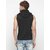PAUSE Black Solid Hooded Slim Fit Sleeveless Men's T-Shirt