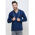Colvyn Harris Men's casualwear Full Sleeve Luxury Indigo Blue Hooded Shirt