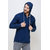Colvyn Harris Men's casualwear Full Sleeve Luxury Indigo Blue Hooded Shirt