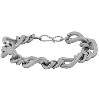                       MissMister Stainless Steel Buff Finish Bracelet for Men (9 Inch)                                              