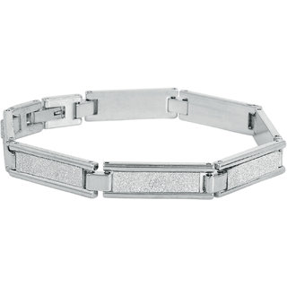                       MissMister Stainless Steel Faux Silver drussy Super Flexible Bracelet for Women Jewellery                                              