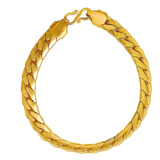                       MissMister Gold Plated Smooth Interlink Unisex Bracelet                                              