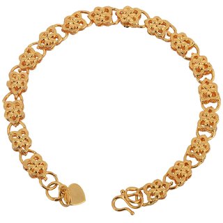                       MissMister Gold Plated Flower Shaped Charms Bracelet for Women                                              