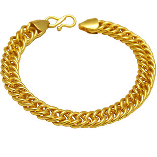                       MissMister Gold Plated Brass Interlinke Silky Smooth Braclet for Women Men Jewellery                                              