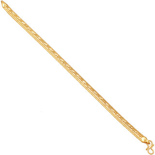                       MissMister 24KT Gold Plated Snake Chain Design Bangle Bracelet for Men and Women                                              