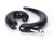 Silverish Round Black Rhodium Plated Snail Studs Earring Punk Style Fashion, 4mm