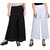 Jakqo Women's Bottom Wear Synthetic Palazzo (Free Size, Pack of 2, Black, White)