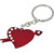 MissMister Red Brass, CZ Cupid Heart shape with arrow, Fashion keyring, keychain Men women