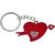 MissMister Red Brass, CZ Cupid double Heart shape with arrow, Fashion keyring, keychain Men women