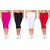 Jakqo Women's Cotton Bio-Wash Capri (Free Size, Pack Of 4, Hot Pink, Black, White, Red)