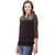 Wish Tree Casual 3/4th Sleeve Solid Women's Black Top