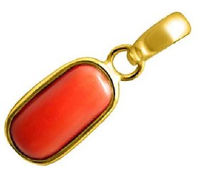 Ceylonmine - coral munga  pendant natural Moonga/ munga stone pendant gold plated Pendant For Astrological Purpose