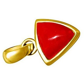 Original Stone Coral Pendant 7.25 ratti  Stone gold plated Pendant By Ceylonmine