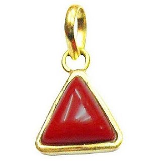 Precious Stone coral pendant gold plated Pendant 7.25 Ratti Moonga/ munga stone Pendant By Ceylonmine Precious Stone coral pendant gold plated Pendant 7.25 Ratti Moonga/ munga stone Pendant By Ceylonmine