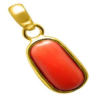 Precious Stone coral pendant gold plated Pendant 7.25 Ratti Moonga/ munga stone Pendant By Ceylonmine Precious Stone coral pendant gold plated Pendant 7.25 Ratti Moonga/ munga stone Pendant By Ceylonmine