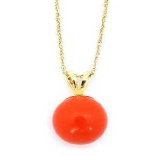 Original Stone Coral pendant /Moonga/ munga Pendant 7.25 ratti  Stone gold plated Pendant By Ceylonmine