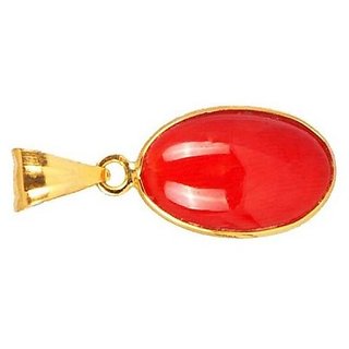 Precious Stone coral pendant gold plated Pendant 7.25 Ratti Moonga/ munga stone Pendant By Ceylonmine Precious Stone coral pendant gold plated Pendant 7.25 Ratti Moonga/ munga stone Pendant By Ceylonmine